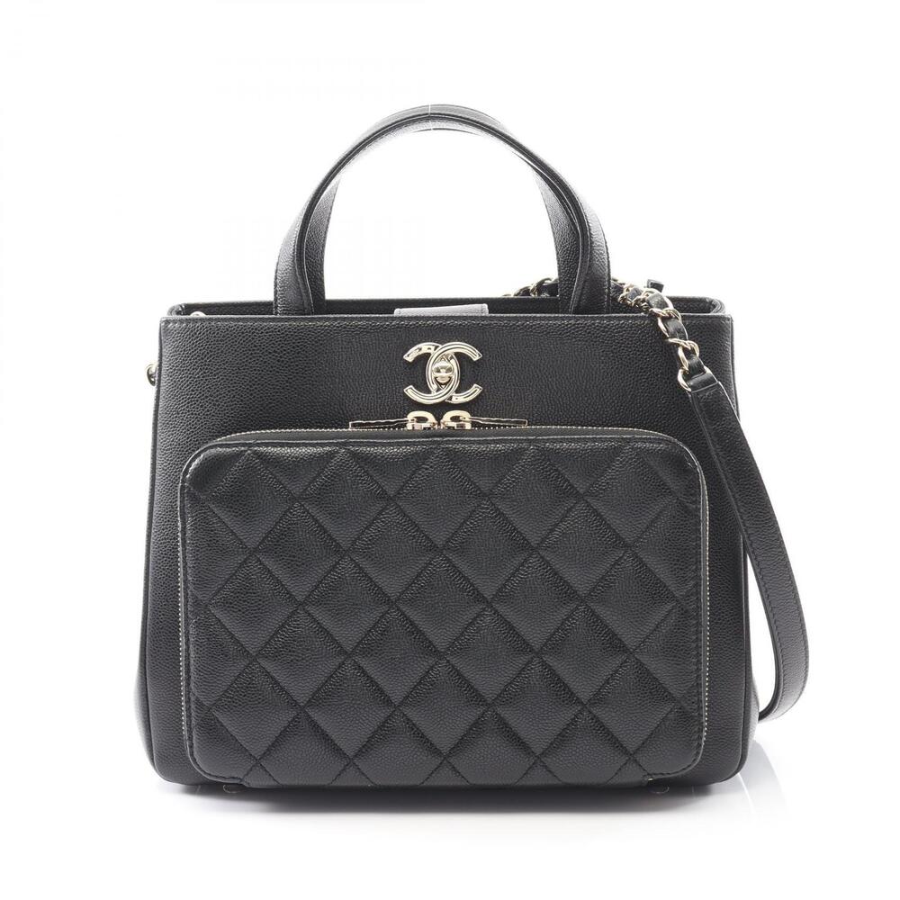 Chanel Business Affinity Matelasse Shoulder Bag Calfskin Cowhide Black